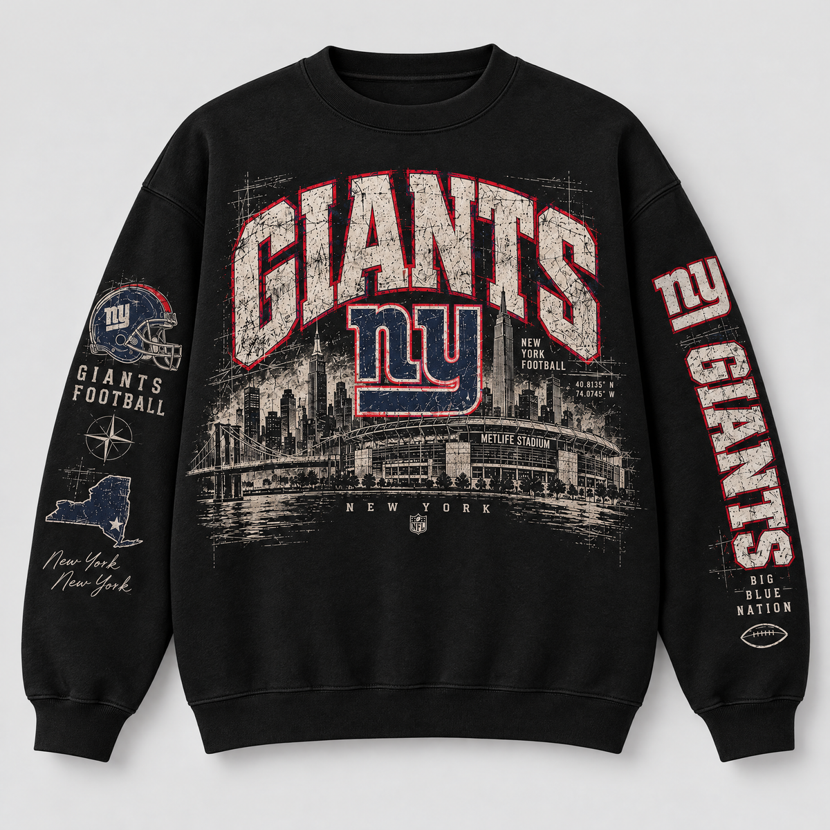 Giants MetLife Crewneck — Black — front