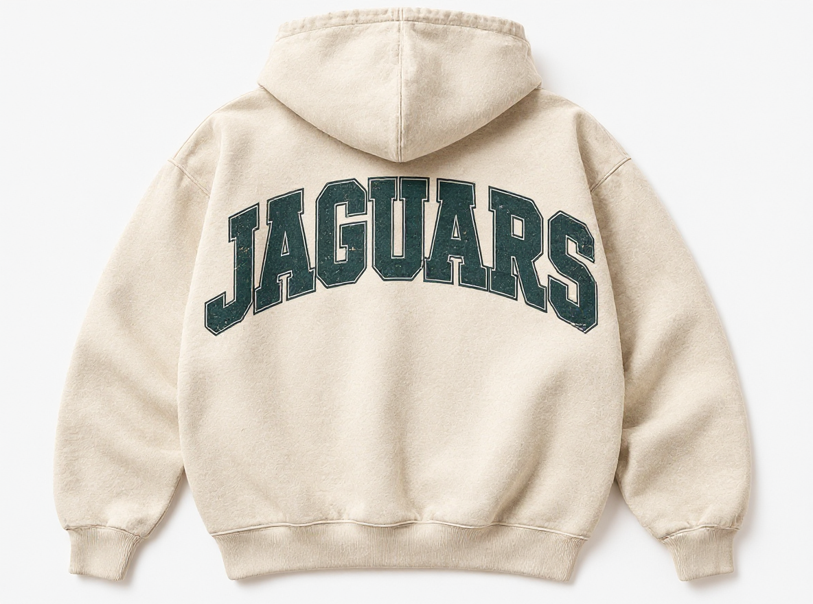 Jacksonville Jaguars Stadium Relic cream hoodie back