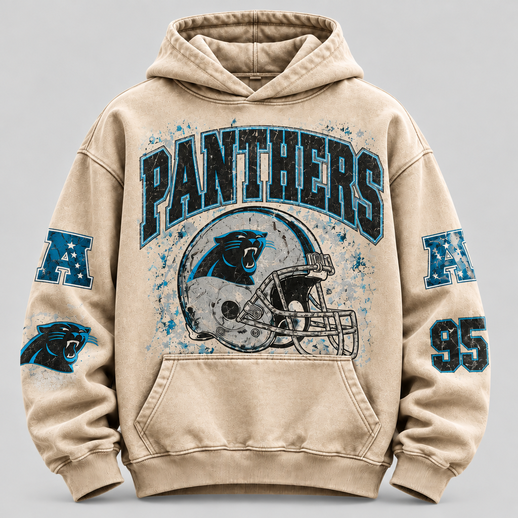 Panthers Helmet Archive cream hoodie front