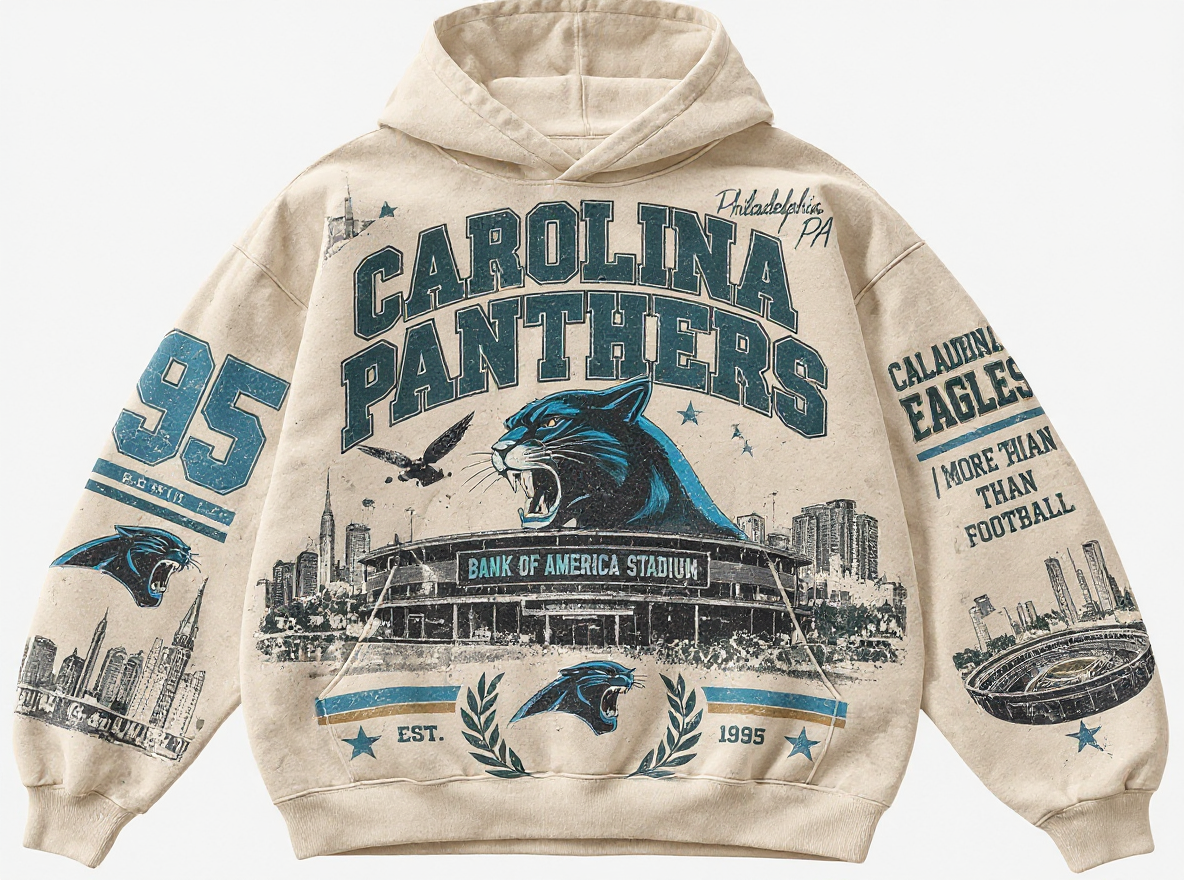 Carolina Panthers Stadium Relic cream hoodie front