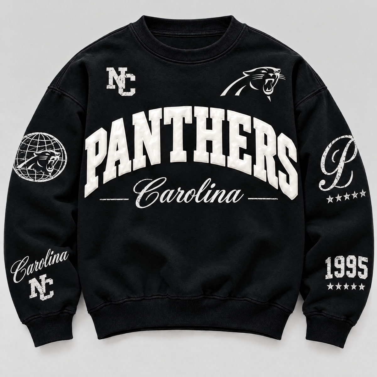 Carolina Panthers Varsity Crewneck front