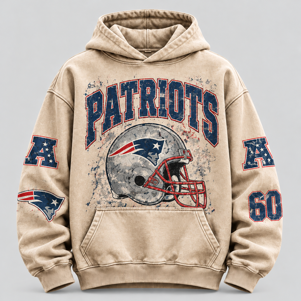 Patriots Helmet Archive cream hoodie front