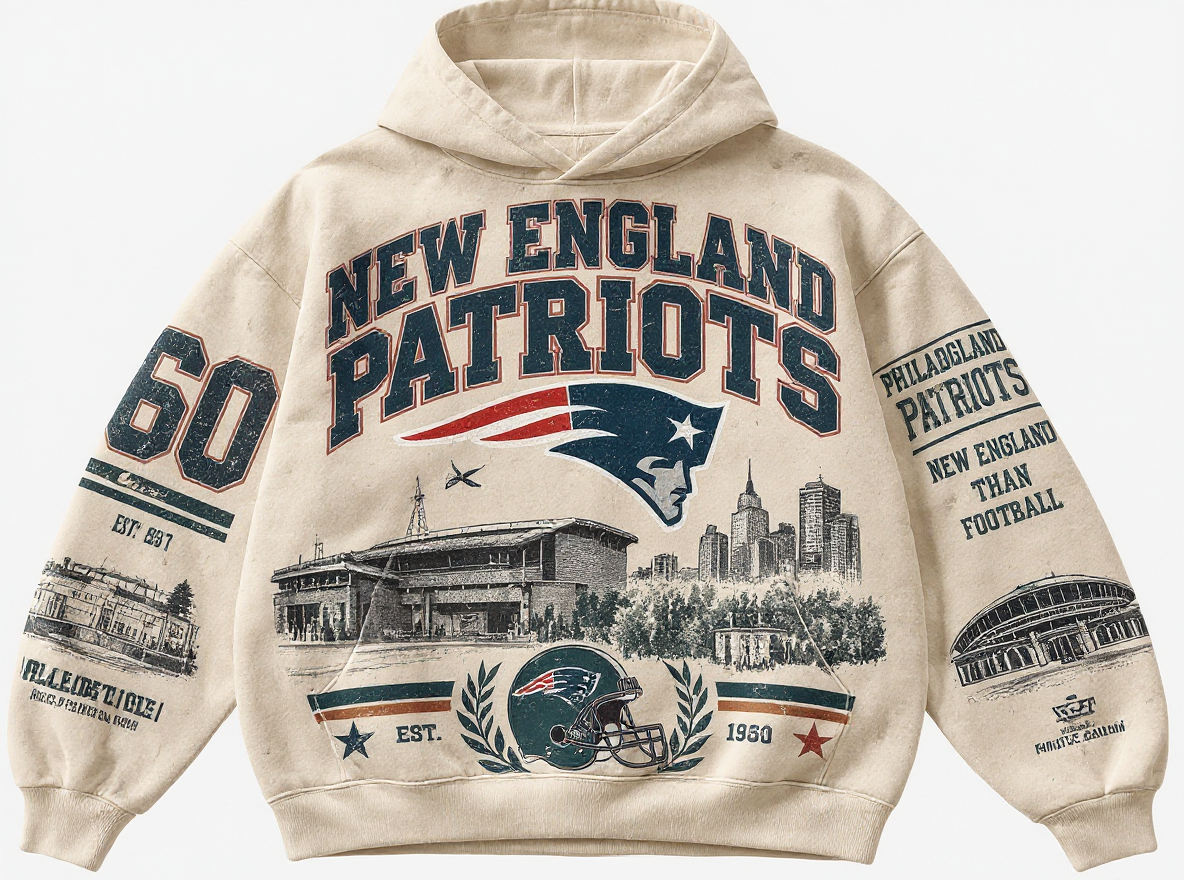 New England Patriots Stadium Relic cream hoodie front
