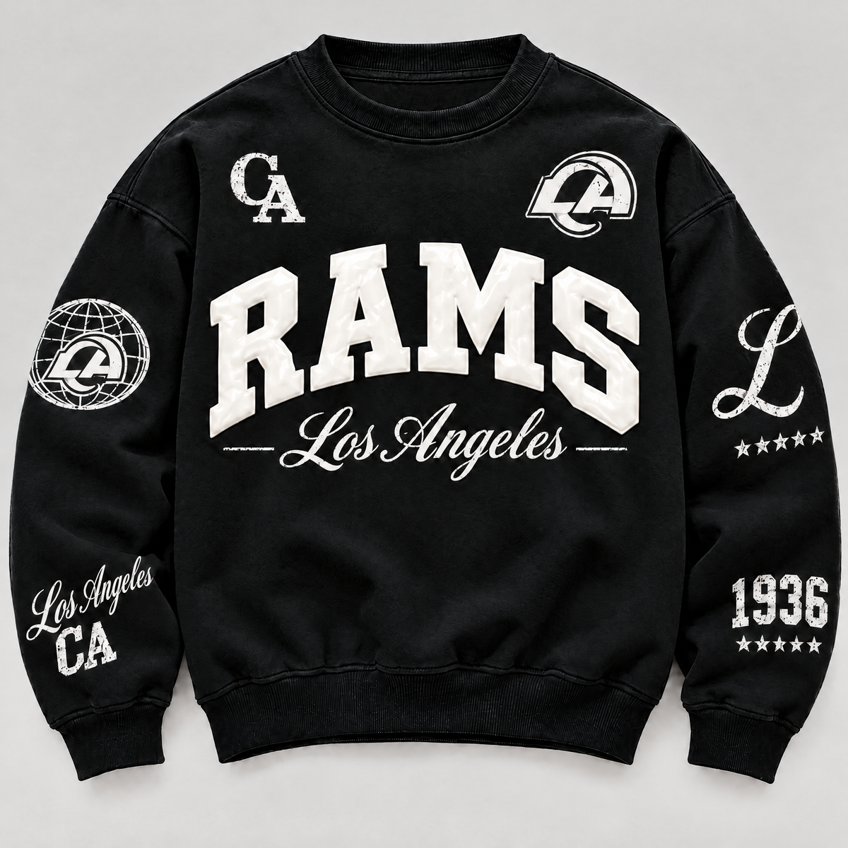 Los Angeles Rams Varsity Crewneck front