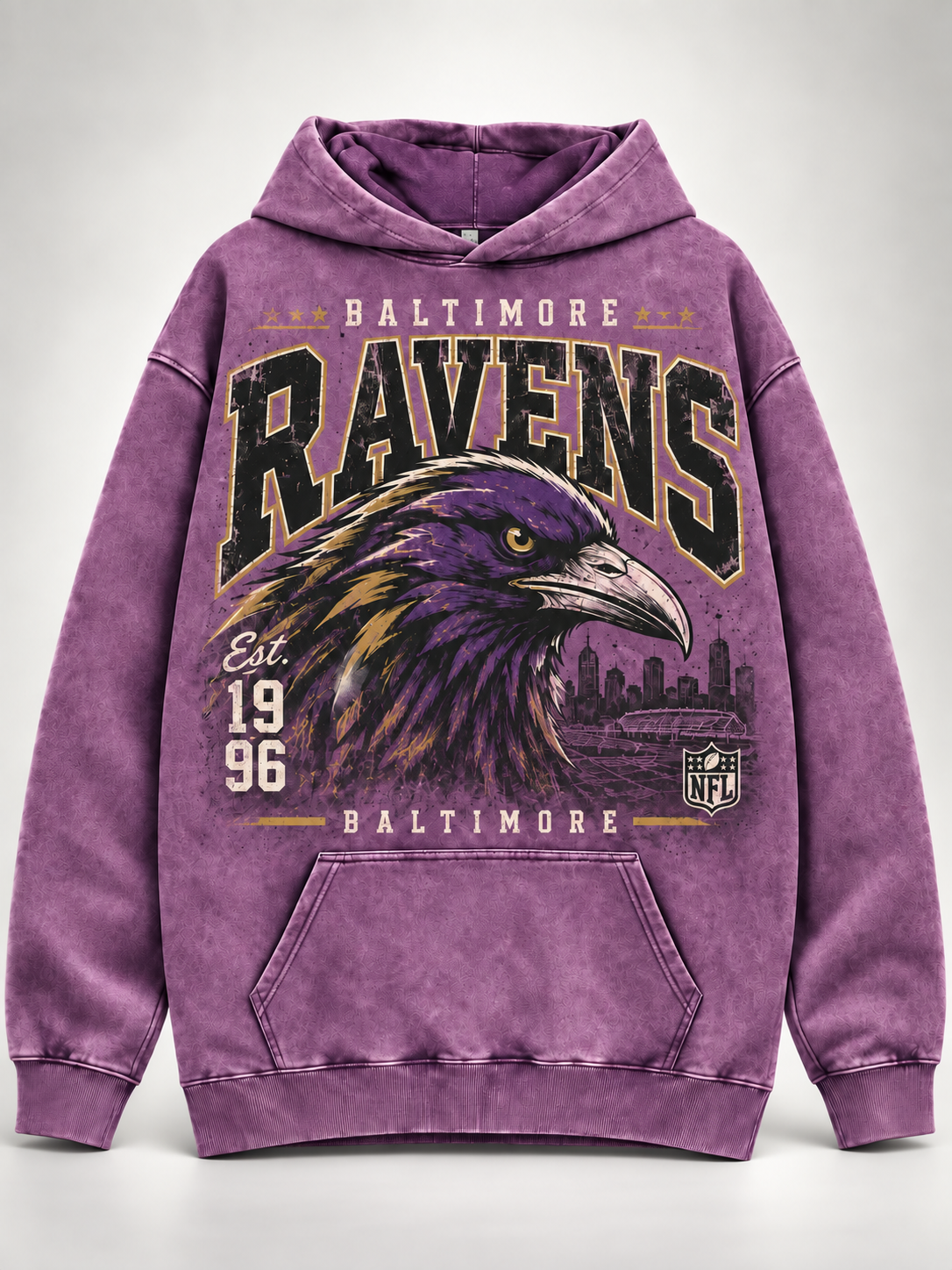 RAVENS 1996 VINTAGE WASH HOODIE