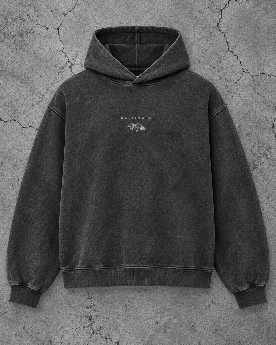 ravens Greyline hoodie front