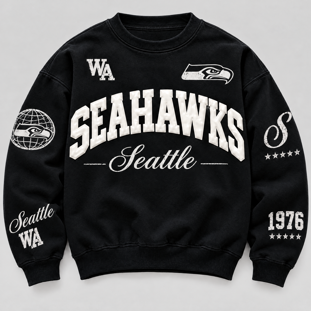 Seattle Seahawks Varsity Crewneck front