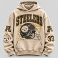 Steelers Helmet Archive cream hoodie front