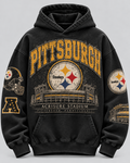 Steelers Stadium Archive Hoodie — Black, front