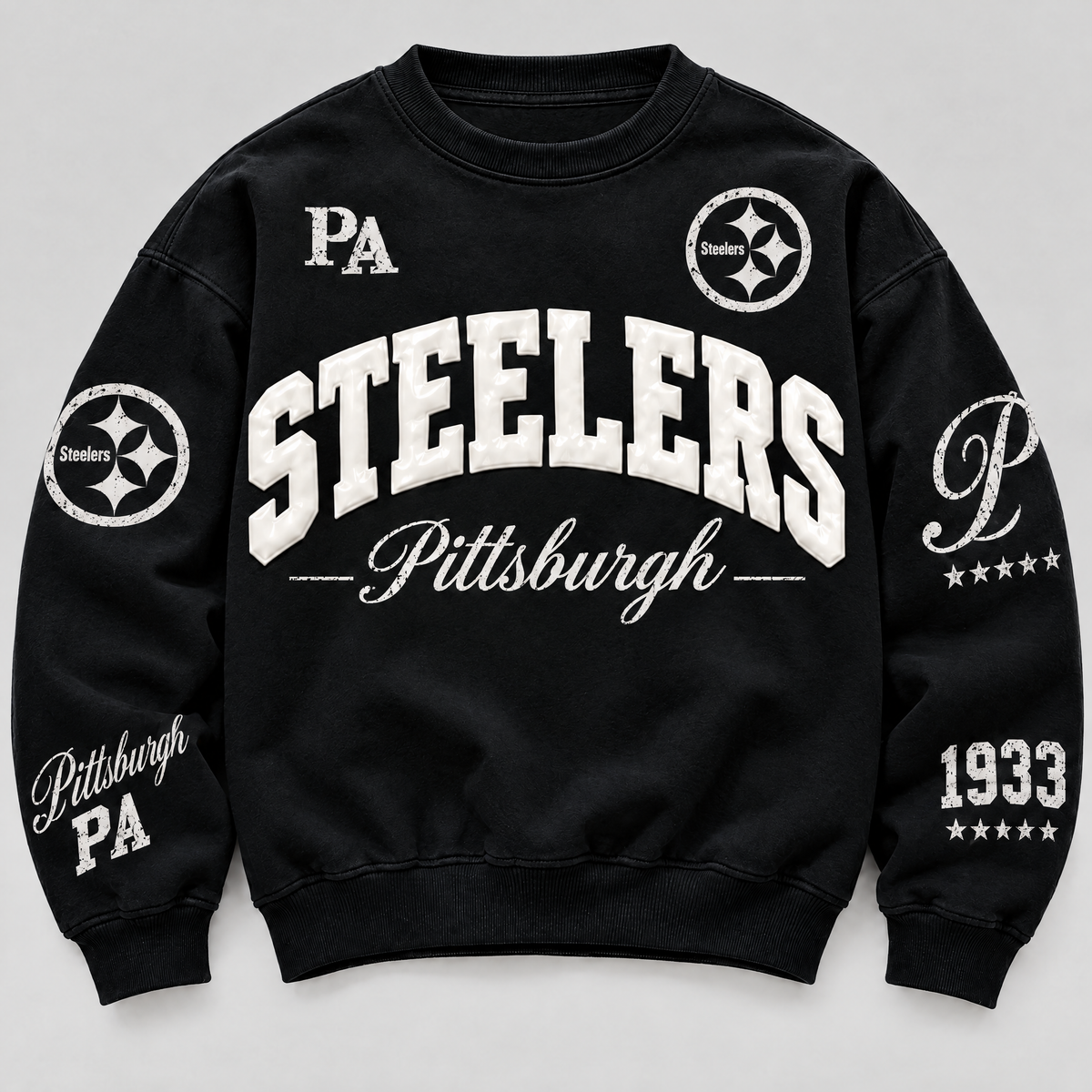 Pittsburgh Steelers Varsity Crewneck front