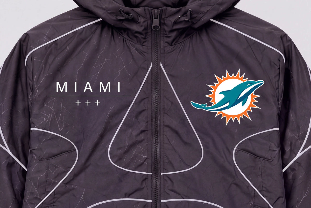 Dolphins Ghostline Windbreaker – front detail view