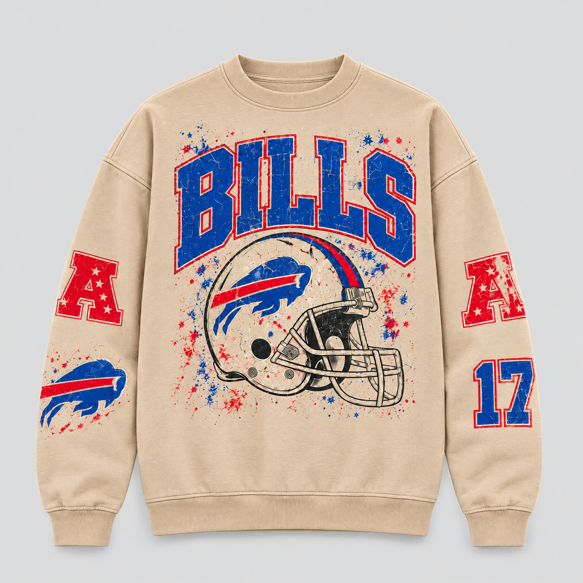 Bills Helmet Archive Crewneck — Nude fleece — front