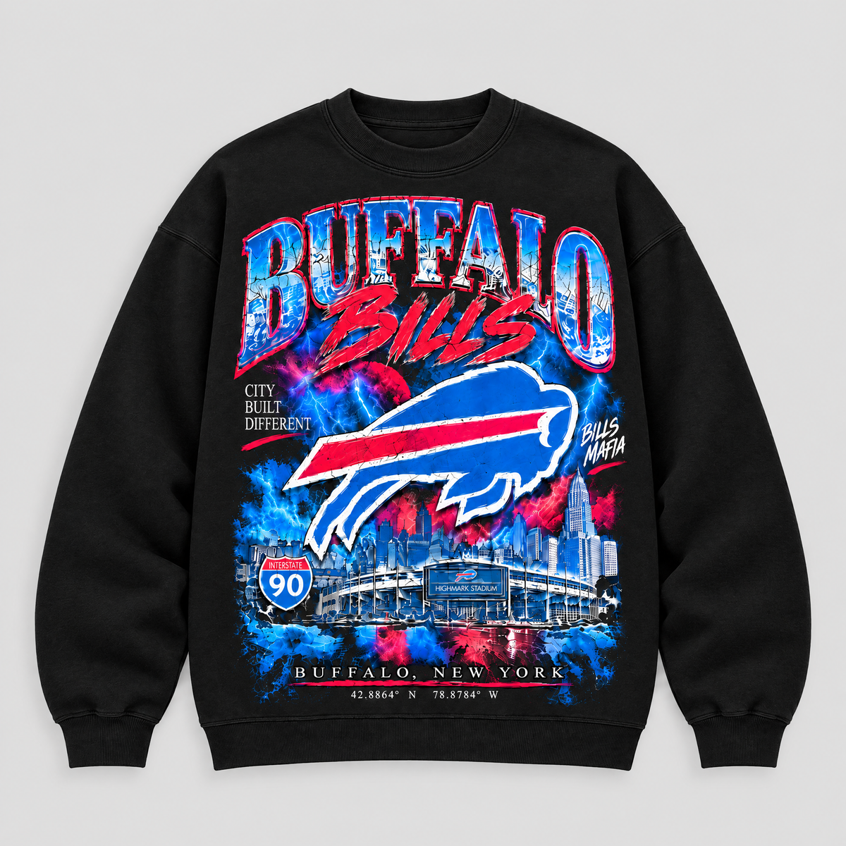 Buffalo Bills After Dark Crewneck — Black fleece — front