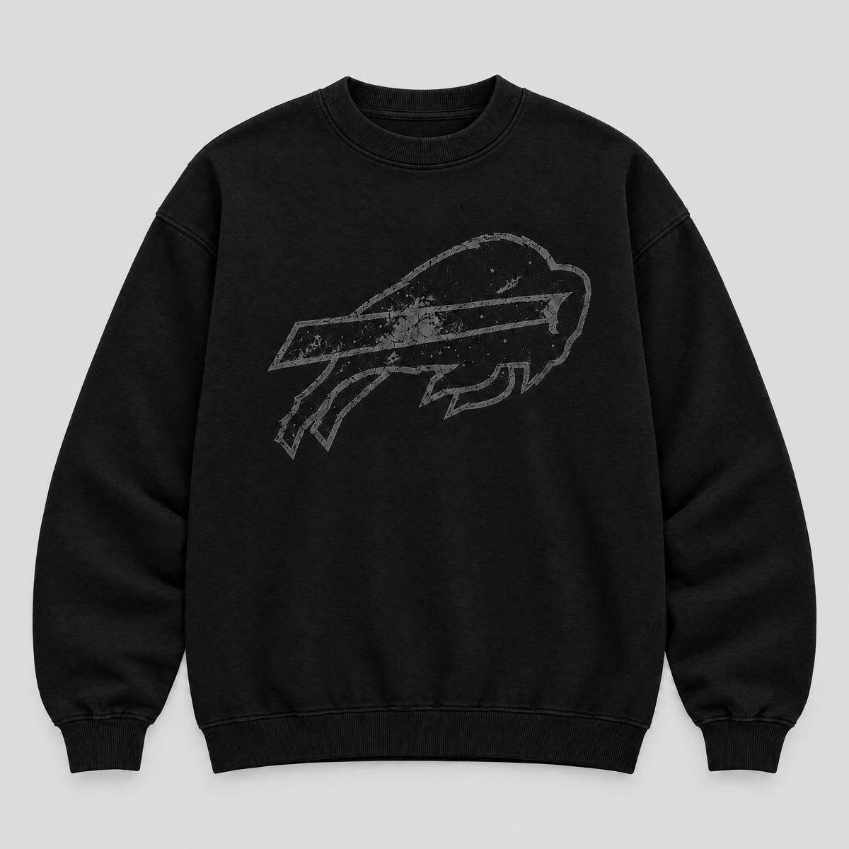 Buffalo Bills Blackout Crewneck — Black fleece — front