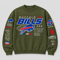 Buffalo Gridline Crewneck — Olive fleece — front