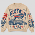 Buffalo Relic Crewneck — Nude fleece — front