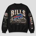 Buffalo Skyline Heritage Crewneck — Black fleece — front