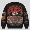Chiefs Arrowhead Heritage Crewneck — Black fleece — front