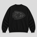 CHIEFS BLACKOUT Crewneck — Black fleece — front