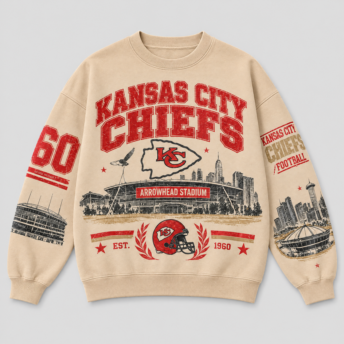 Chiefs Stadium Relic Crewneck — Nude fleece — front