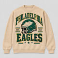 Eagles 1933 Helmet Heritage Crewneck — Nude fleece — front