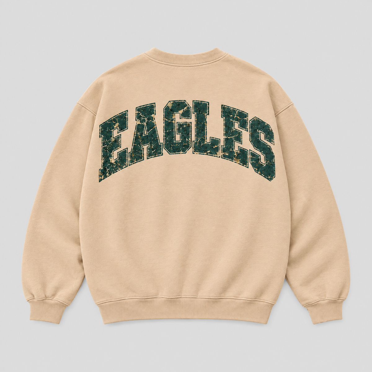 Eagles Stadium Relic Crewneck — Nude fleece — back