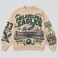Eagles Stadium Relic Crewneck — Nude fleece — front