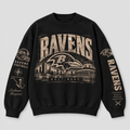 Ravens Archive Crest Crewneck — Black fleece — front