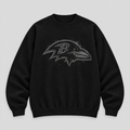 RAVENS BLACKOUT Crewneck — Black fleece — front