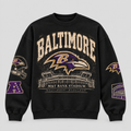 Ravens Stadium Archive Crewneck — Black fleece — front