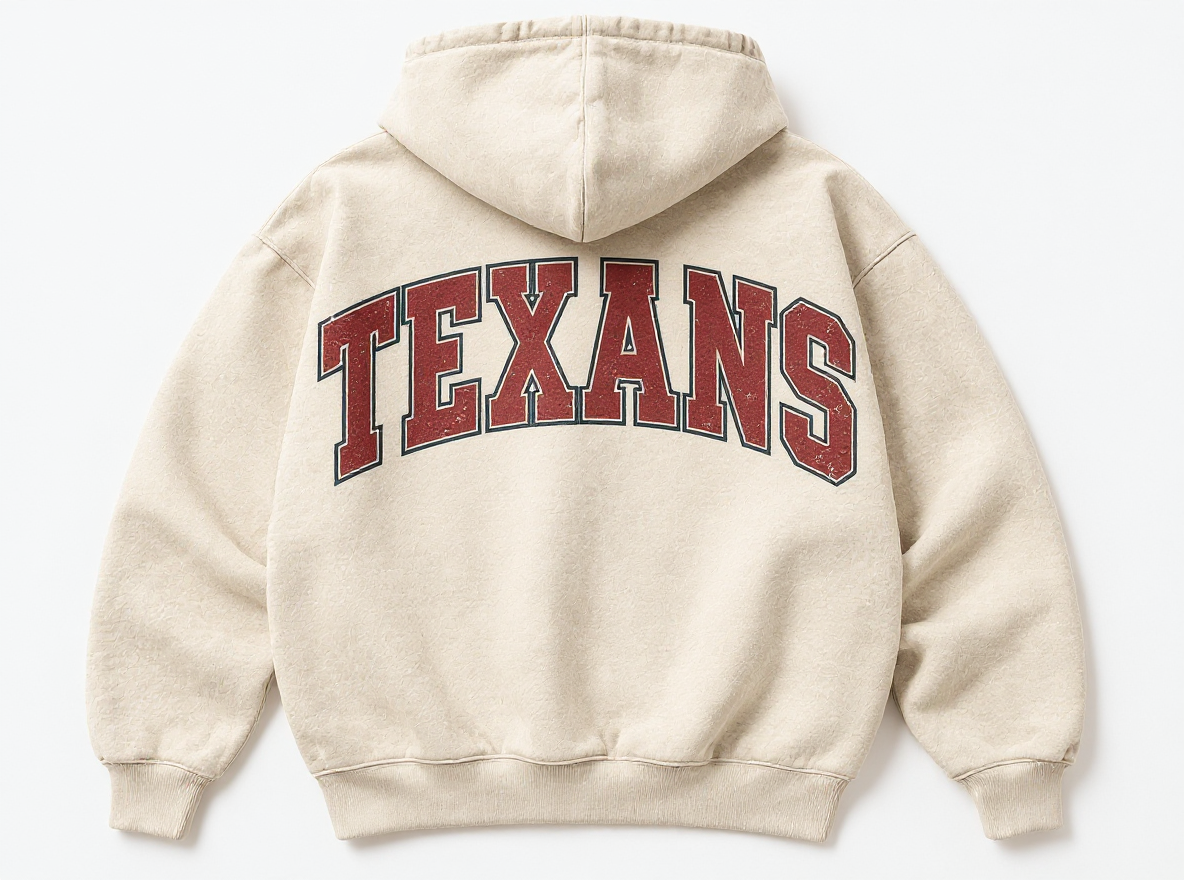 Houston Texans Stadium Relic cream hoodie back