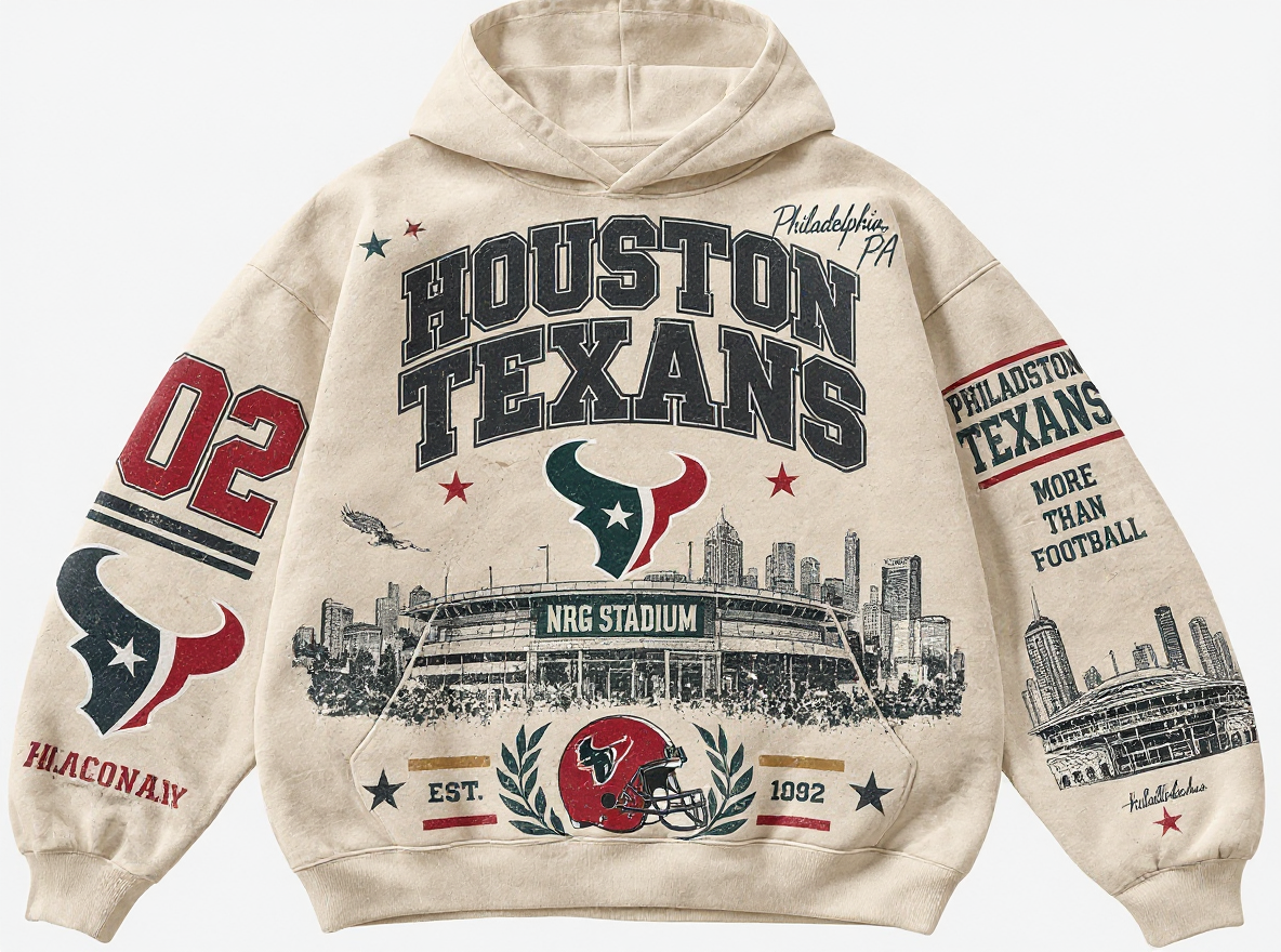 Houston Texans Stadium Relic cream hoodie front