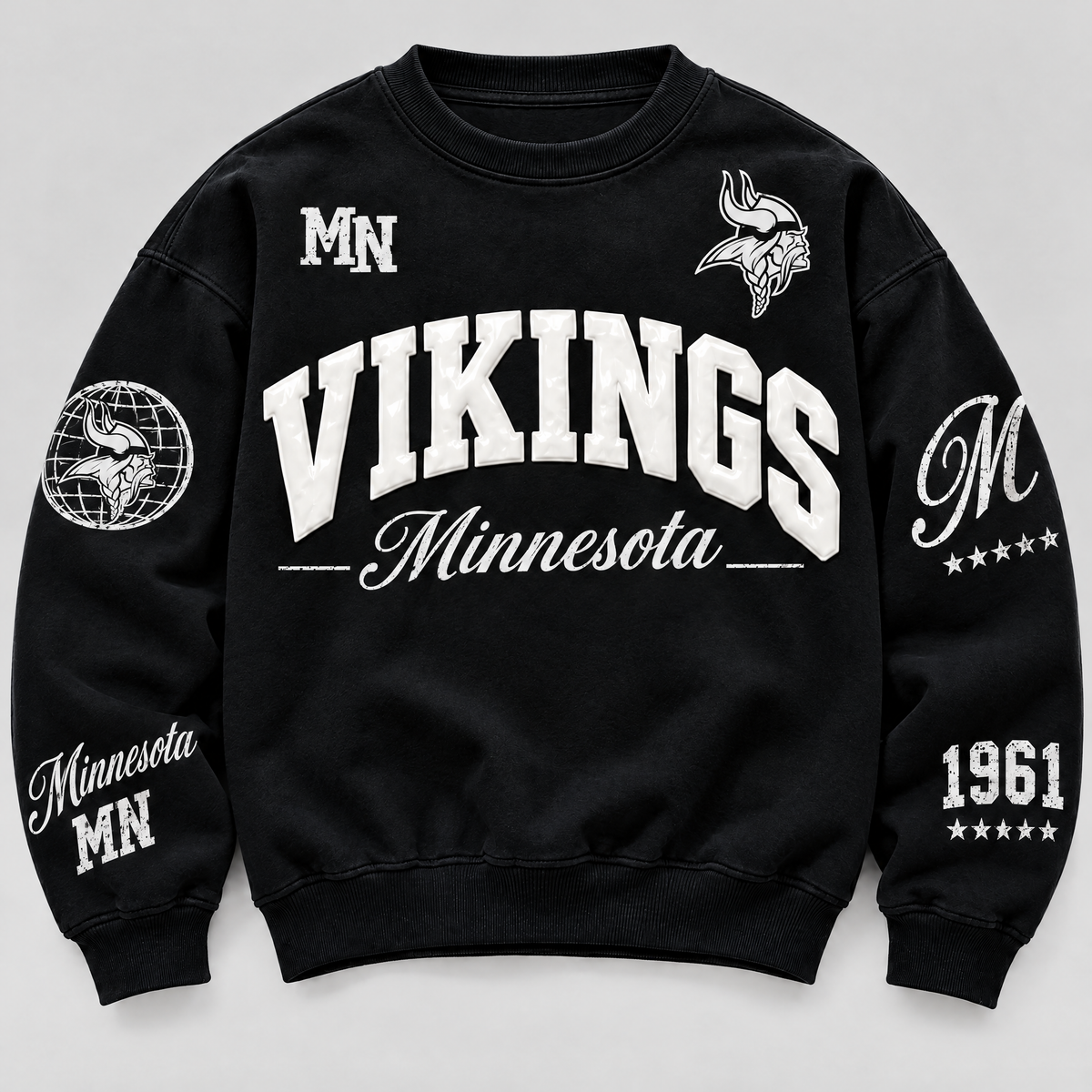 Minnesota Vikings Varsity Crewneck front
