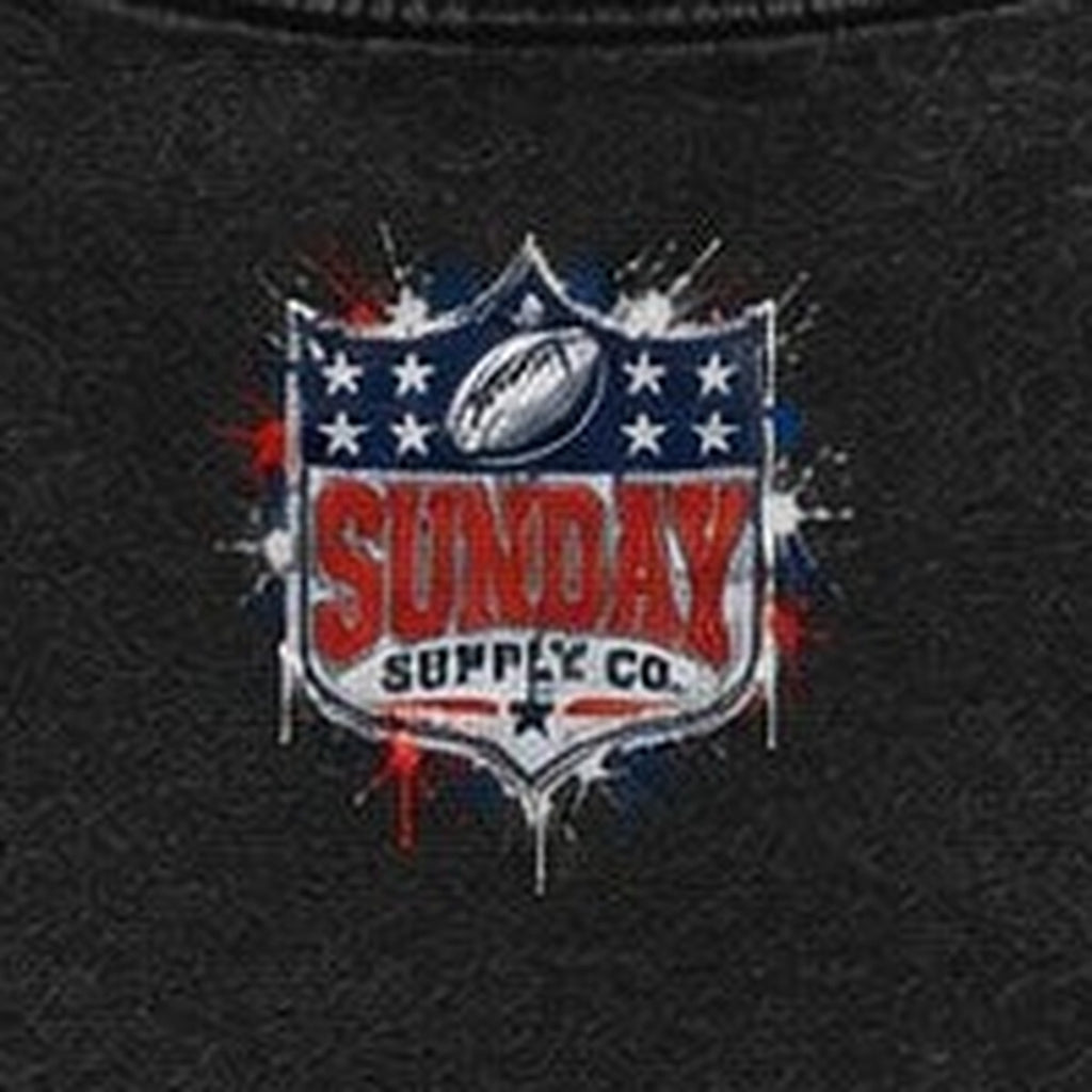 BUFFALO STAMPEDE TEE back Sunday Supply logo close-up