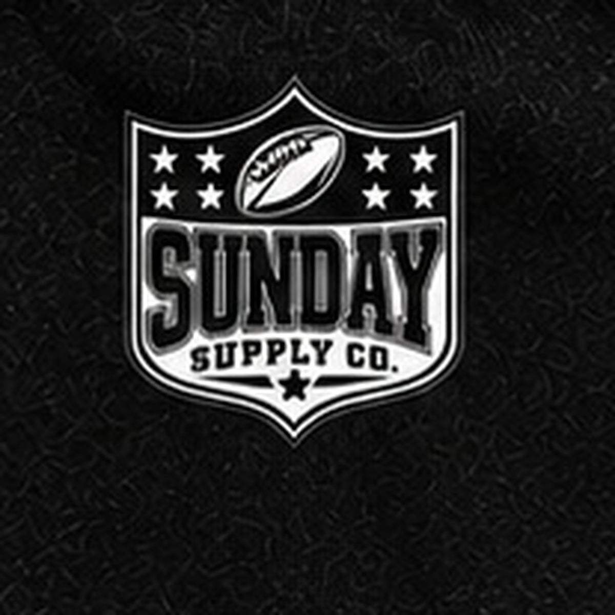 BILLS BLACKOUT T-SHIRT back Sunday Supply logo close-up