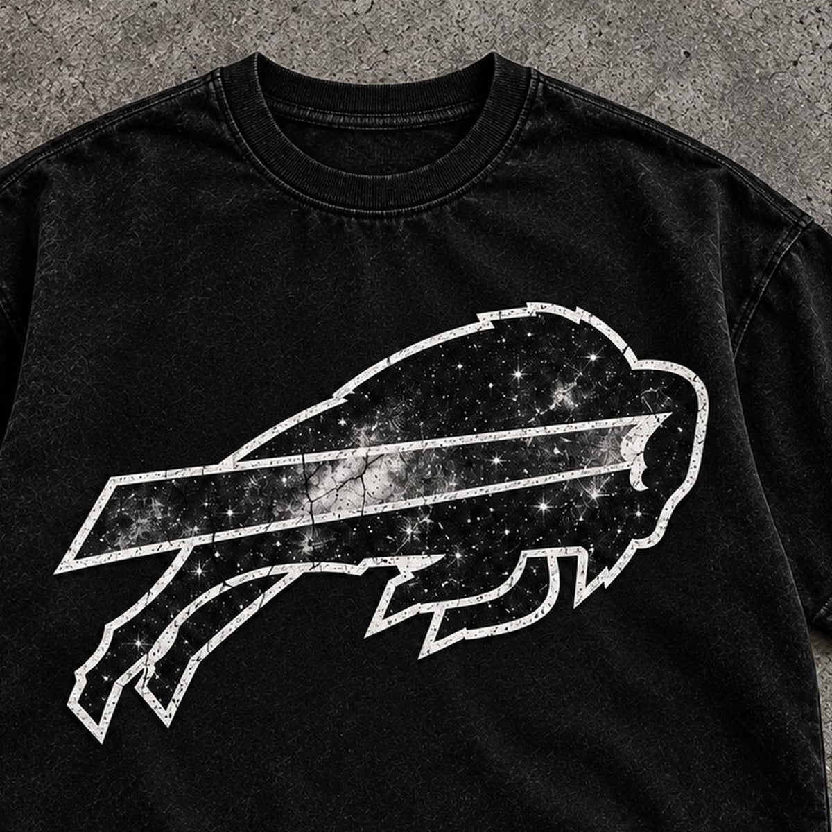 BILLS BLACKOUT T-SHIRT front graphic close-up