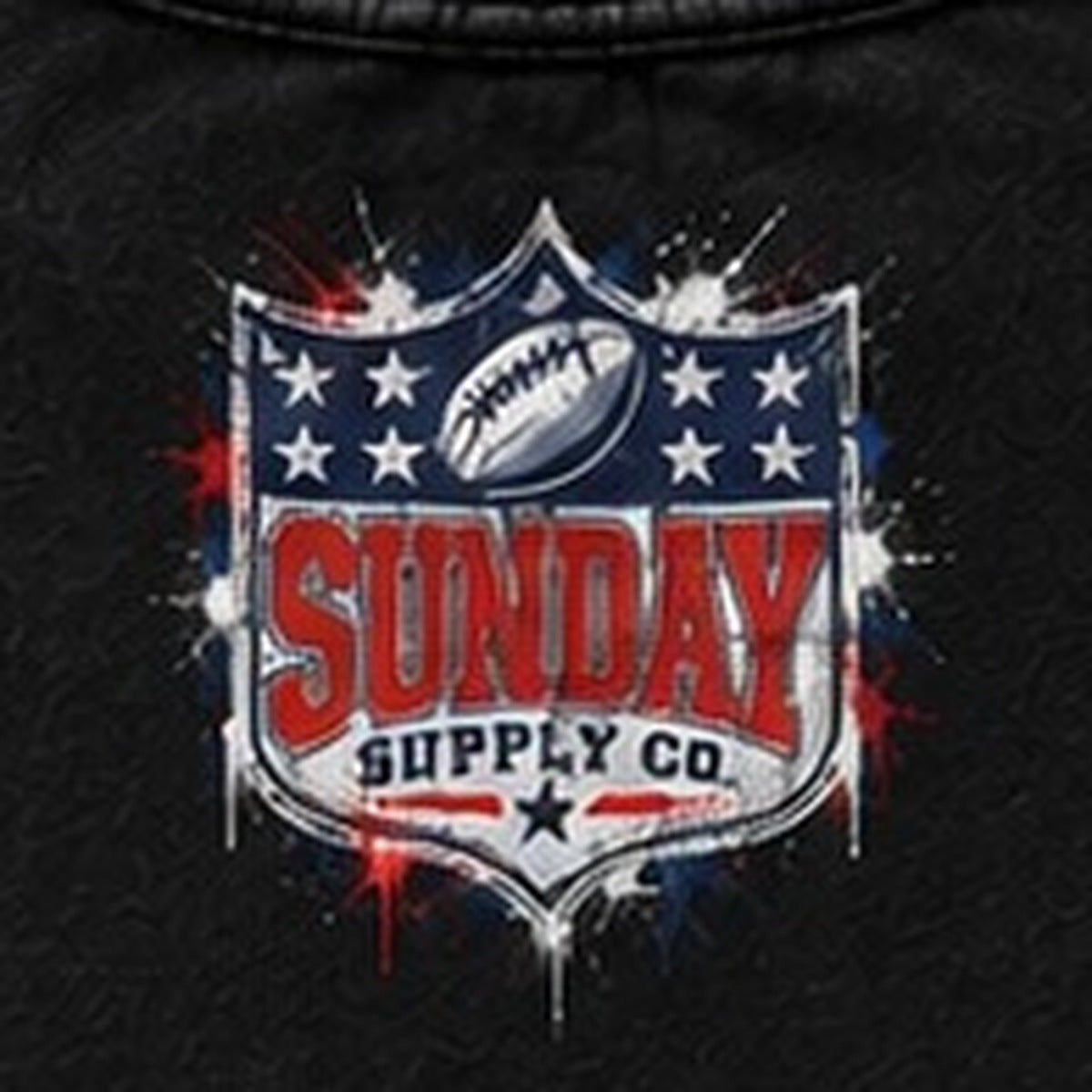 BUFFALO AFTER DARK T-SHIRT back Sunday Supply logo close-up