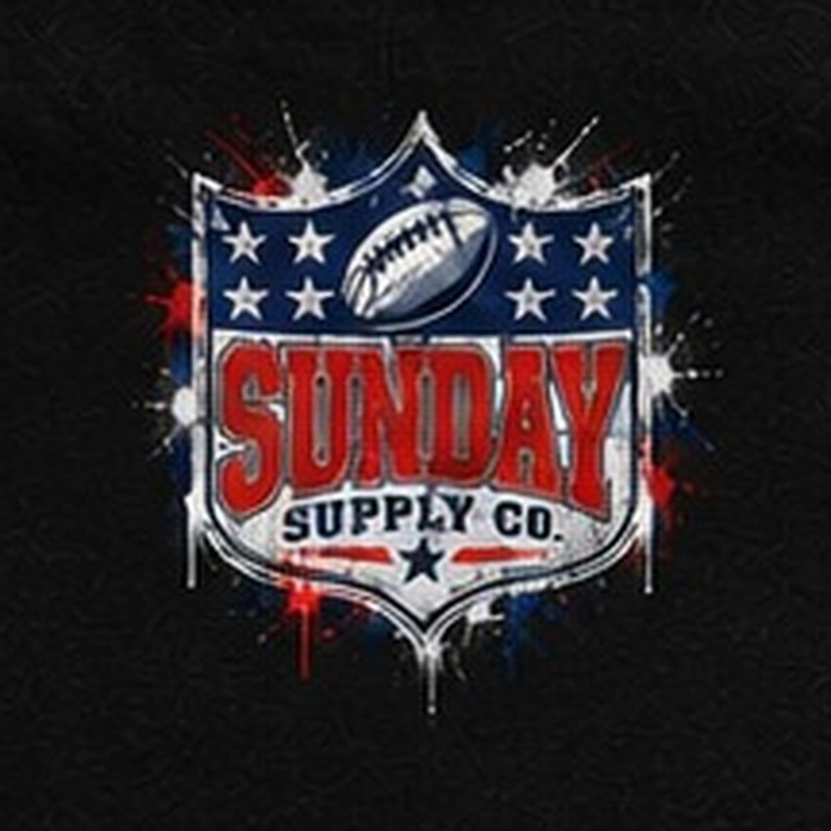 BUFFALO RUSH T-SHIRT back Sunday Supply logo close-up