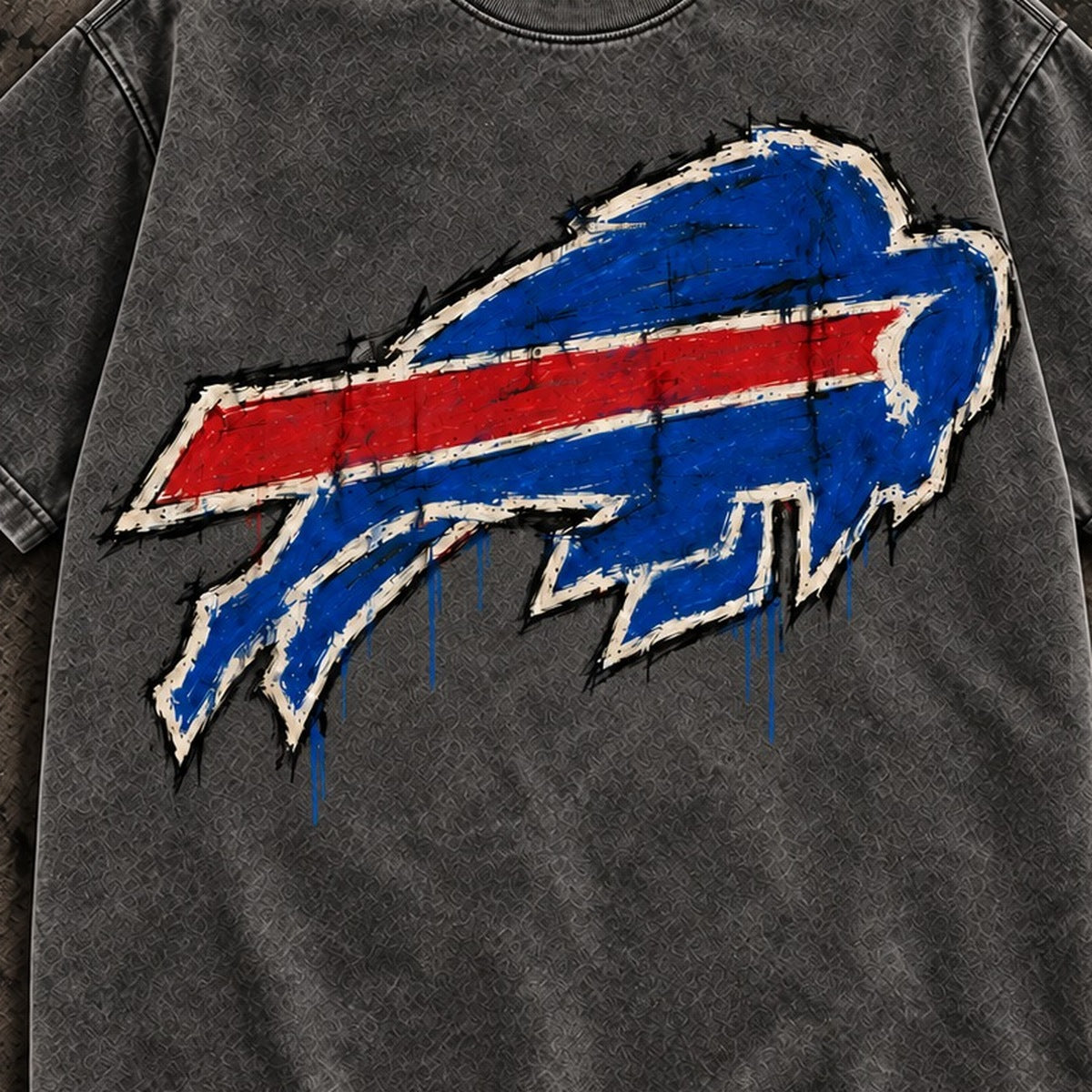 BUFFALO CONCRETE T-SHIRT front graphic close-up