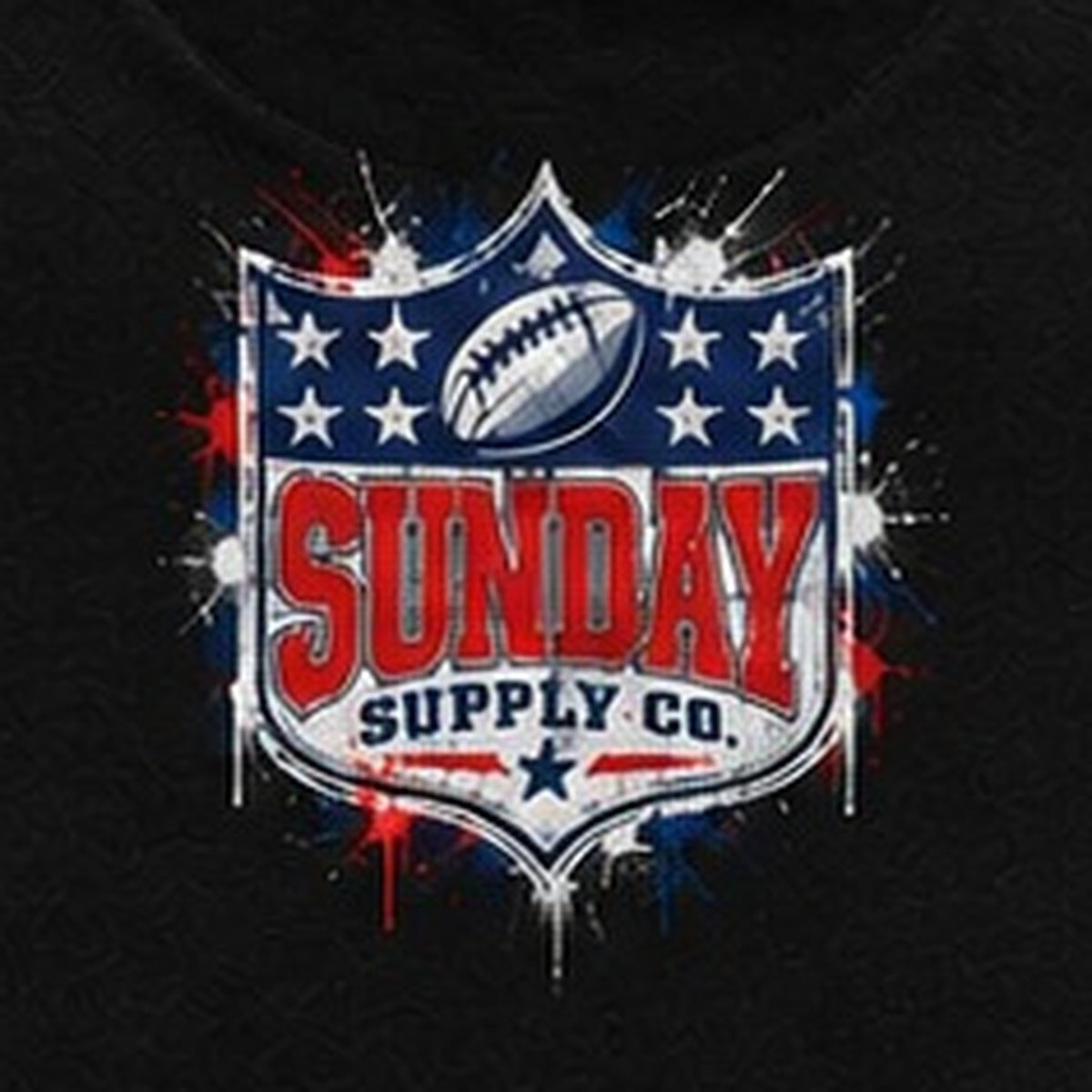 BILLS PAINT THE TOWN T-SHIRT back Sunday Supply logo close-up