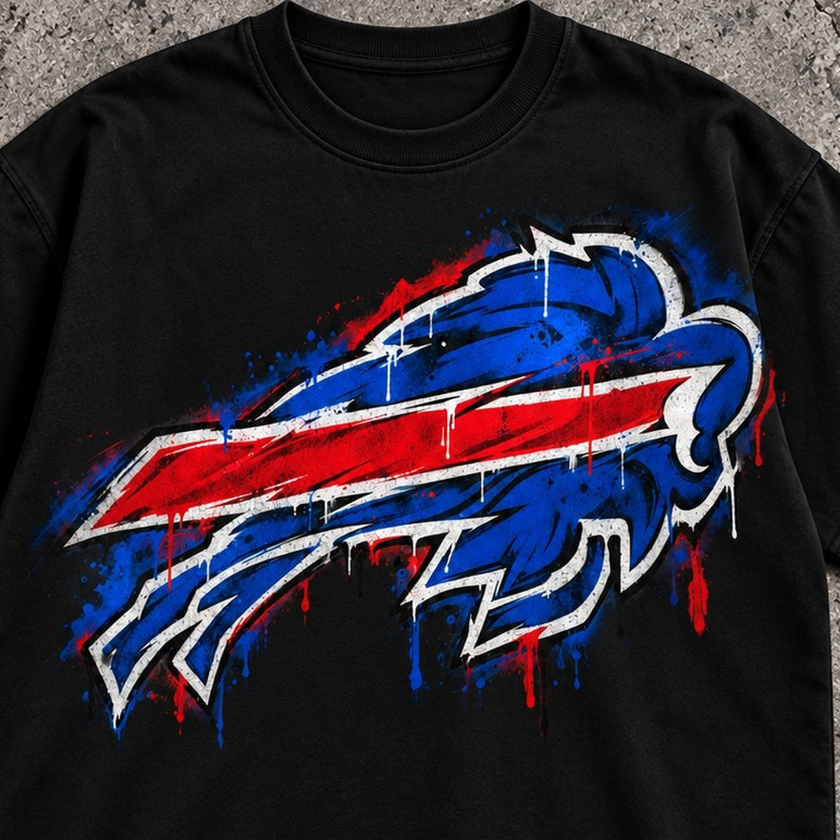 BILLS PAINT THE TOWN T-SHIRT front graphic close-up