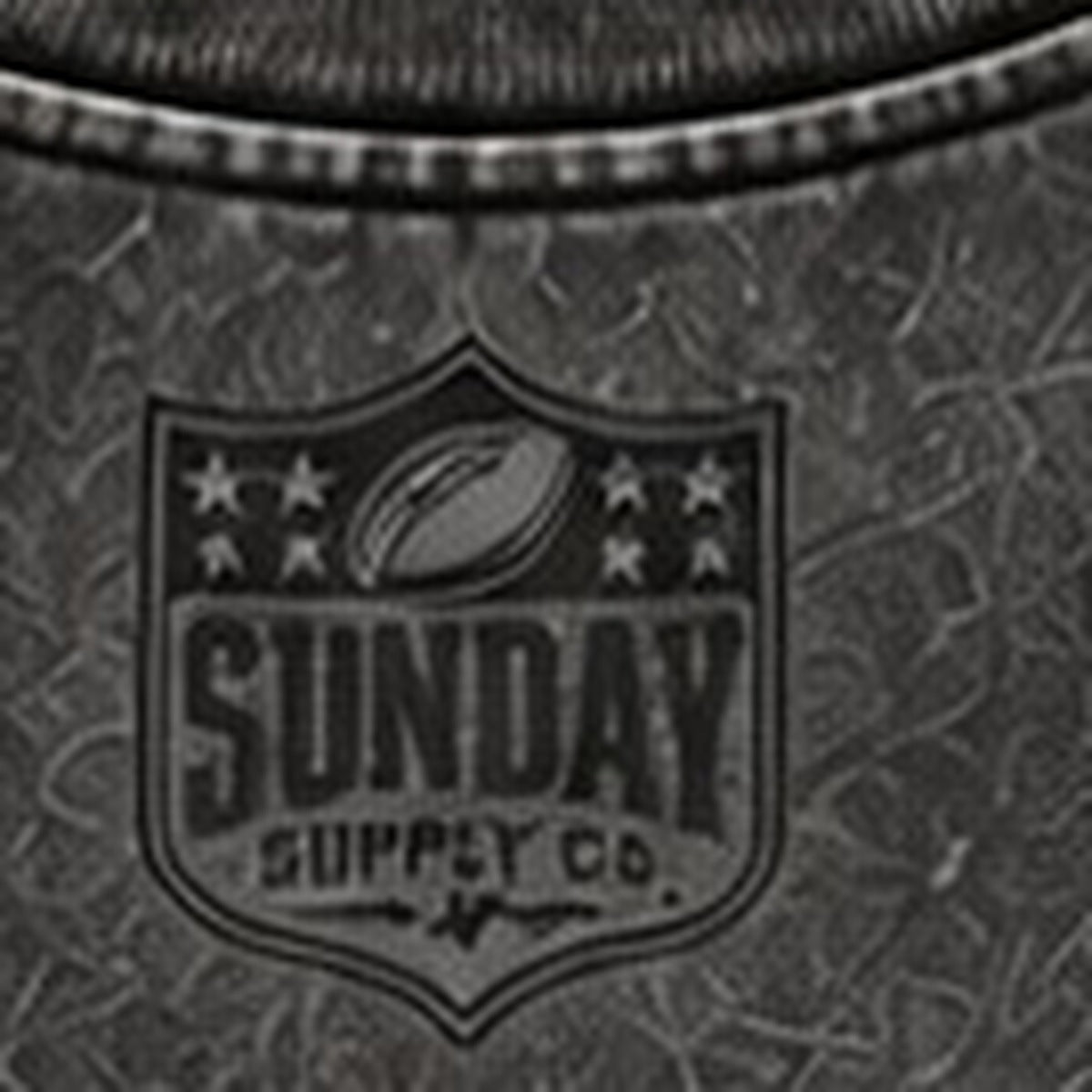 BILLS GREYLINE TEE back Sunday Supply logo close-up