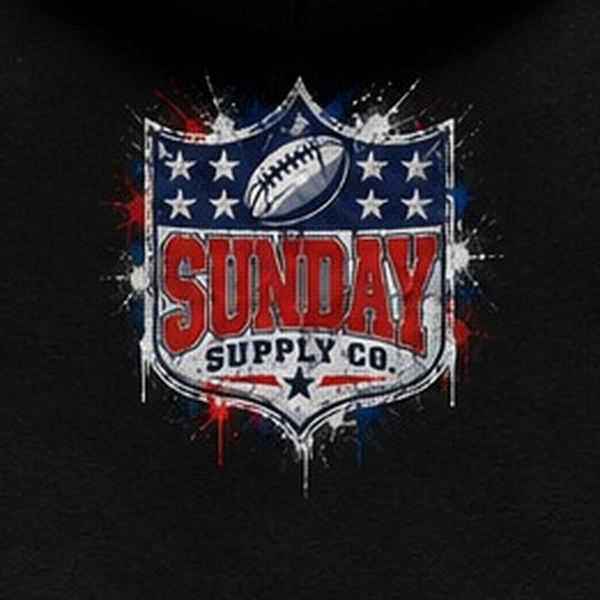 BUFFALO CONCRETE HOODIE back Sunday Supply logo close-up